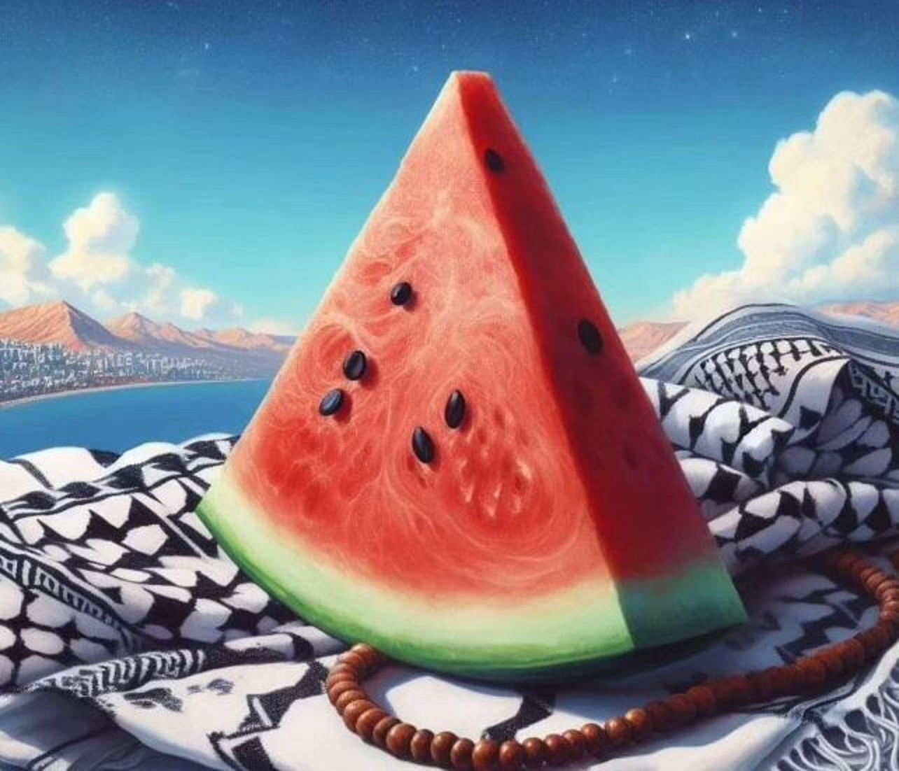 Ilustrasi buah semangka menjadi ikon pro palestina