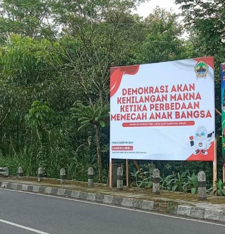 Titik-titik Imbauan Pemilu Damai di Wonosobo yang di Pasang Pemprov Jateng