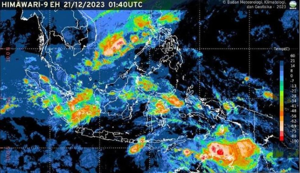 Tangkapan layar - RGB Citra Satelit Cuaca wilayah Indonesia pada Kamis (21/12/2023).