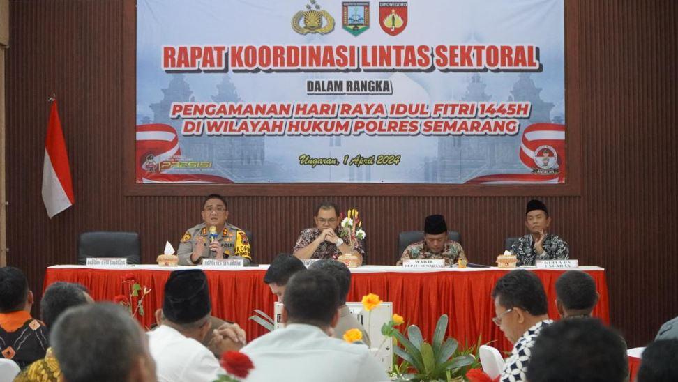 Persiapan hadapi arus mudik Lebaran Idul Fitri 1445 H/ 2024 M, Polres Semarang Gelar Rakor Lintas Sektoral, (3/4).