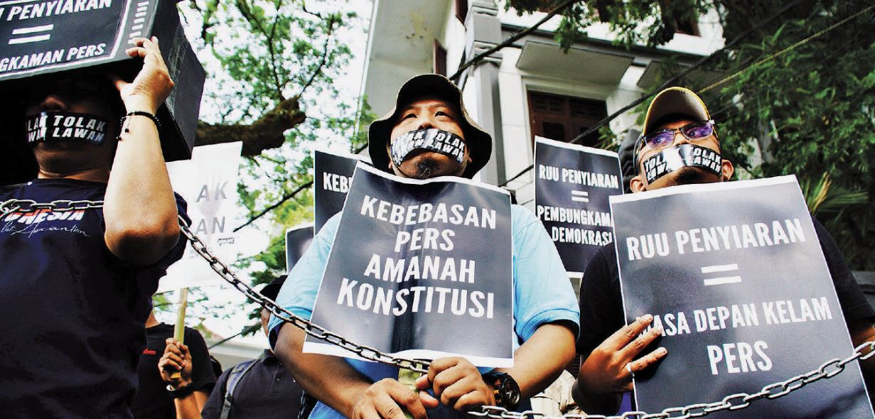 AJI Jakarta, PWI, dan Organisasi Pers Gelar Unjuk Rasa di DPR