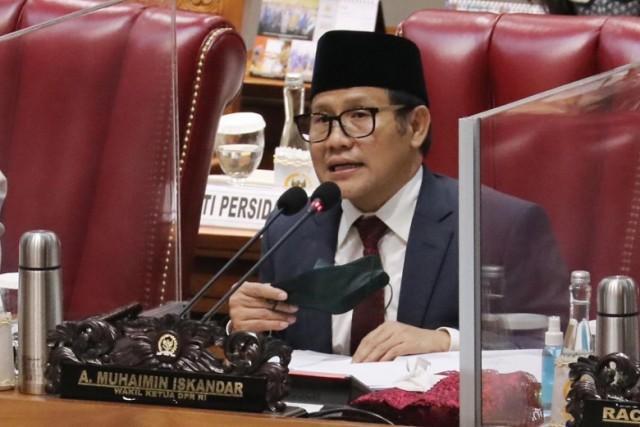 Wakil Ketua DPR RI Abdul Muhaimin Iskandar di Kompleks Parlemen, Jakarta, Selasa (28/5/2024).