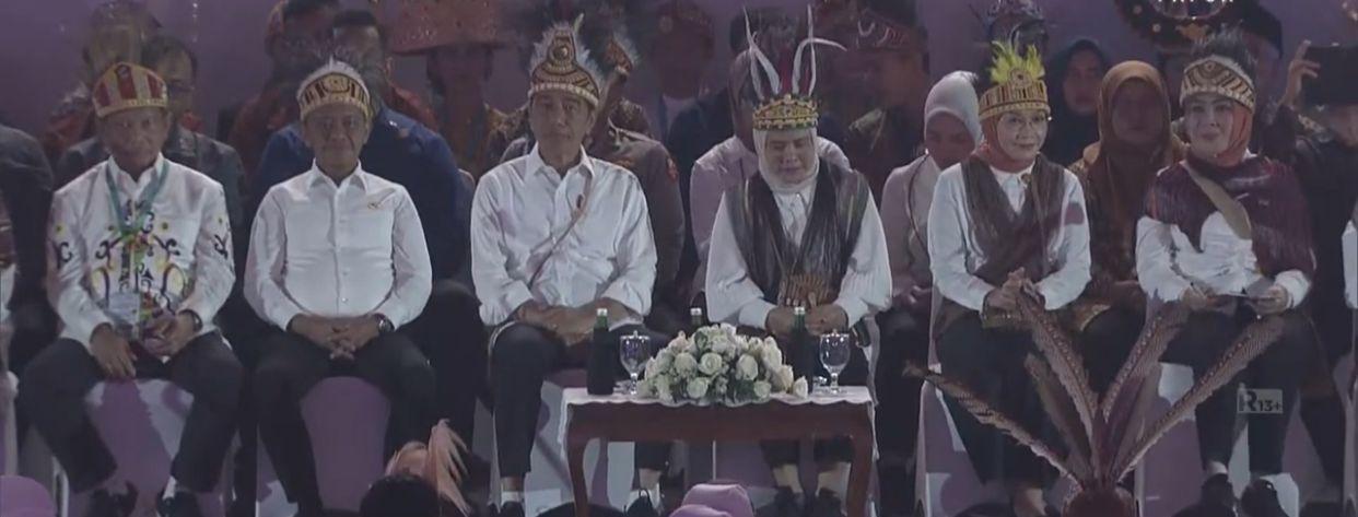 Presiden Jokowi dan jajaran mentri lainya menghadiri HAN 2024 di Istora Papua Bangkit