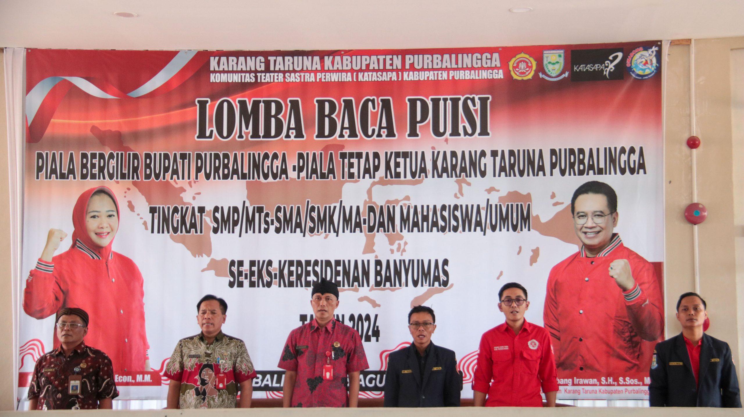 Pemkab Purbalingga, bekerjasama dengan Perpustakaan Daerah dan Karang Taruna Kabupaten Purbalingga, mengadakan Lomba Baca Puisi dalam rangka HUT RI ke-79. Acara yang berlangsung mulai Kamis (1/8/2024)