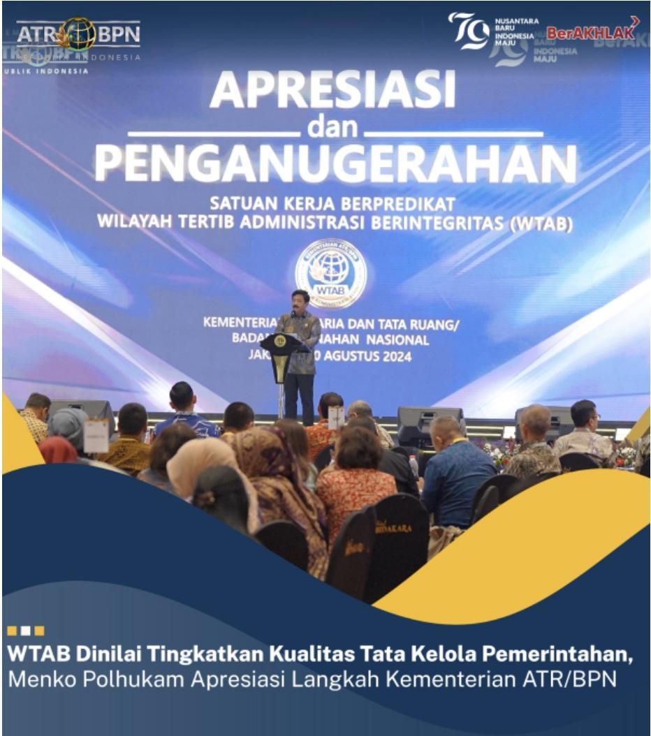Menko Polhukam Apresiasi Langkah Kementerian ATR/BPN