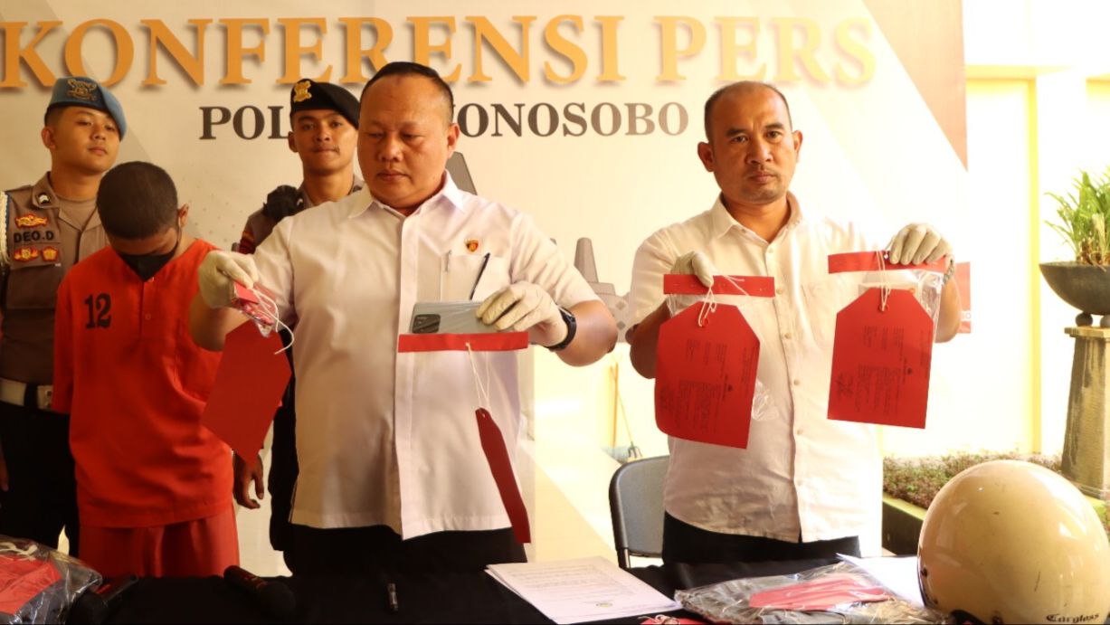 Polres Wonosobo berhasil meringkus tersangka pencurian handpone dengan modus berpura-pura membeli getuk goreng (Dok.Gena/Mercusuar)