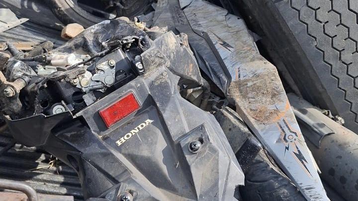 Kondisi sepeda motor korban setelah kecelakaan maut (Dok.Gena/Mercusuar).