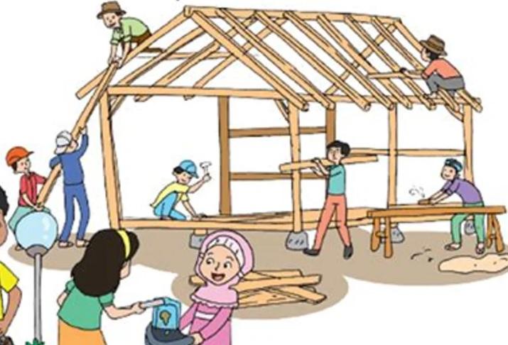 Ilustrasi gotong-royong. (IST)