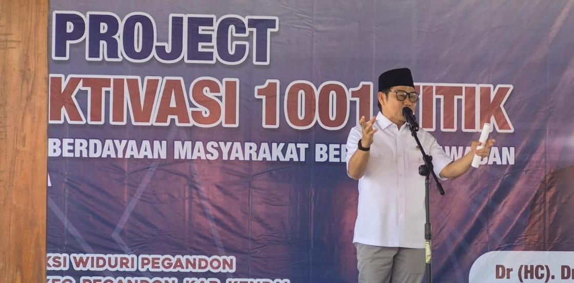 Menteri Koordinator Bidang Pemberdayaan Masyarakat, Dr. (H.C.) Abdul Muhaimin Iskandar saat mengaktivasikan pilot project 1001 Kawasan Produksi WIDURI (Wisata, Investasi, Edukasi, dan Inspirasi), Rabu (17/9).(IST)